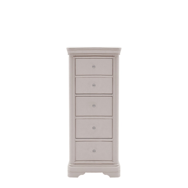 5 Drawer Tall Chest Taupe Painted Finish - Avignon