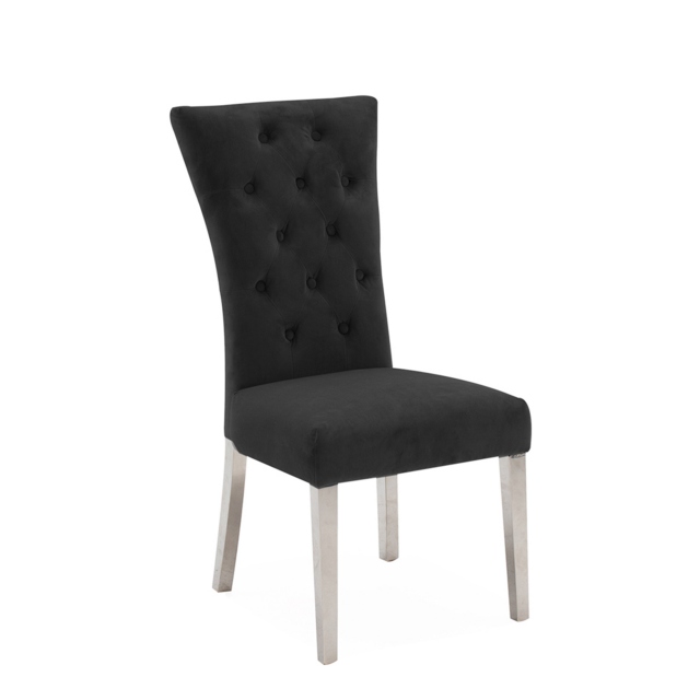 Velvet Dining Chair In Charcoal - Cummings