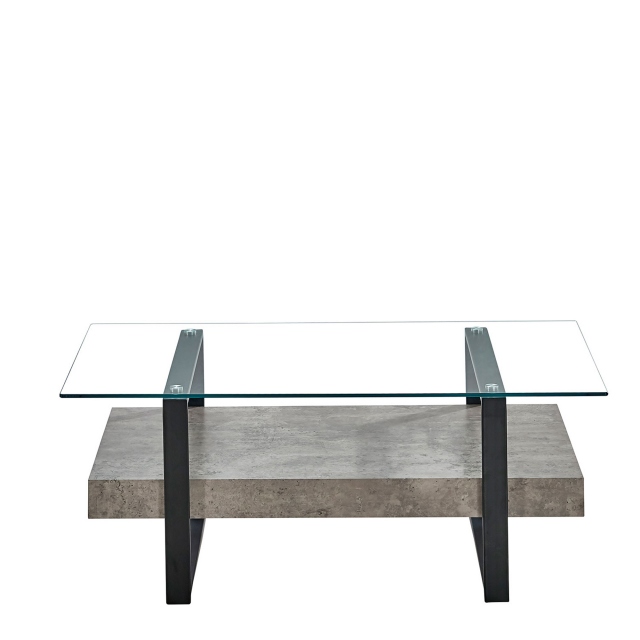Faraday - Coffee Table Concrete Effect/Glass