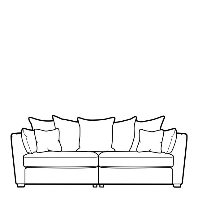 Fixed Cover Pillow Back Grand Sofa In Fabric - Collins & Hayes Maple