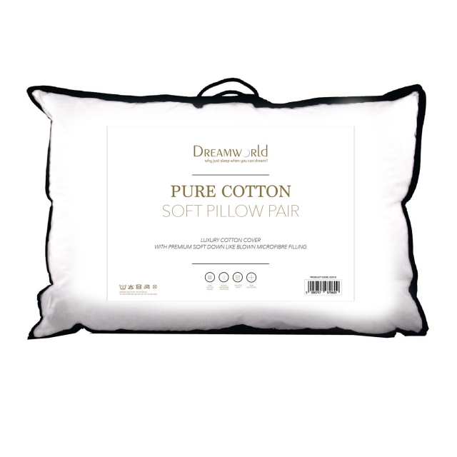 Dreamworld Pure Cotton Pillow Pair
