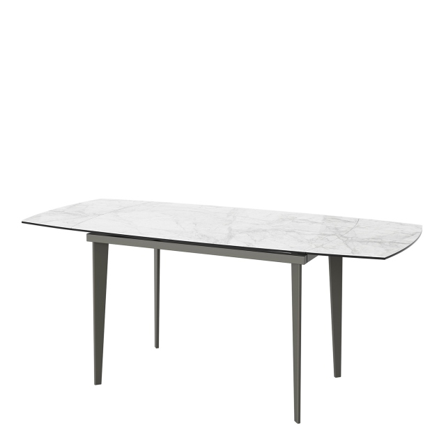 Extending Dining Table In Light Grey Ceramic - Vinci