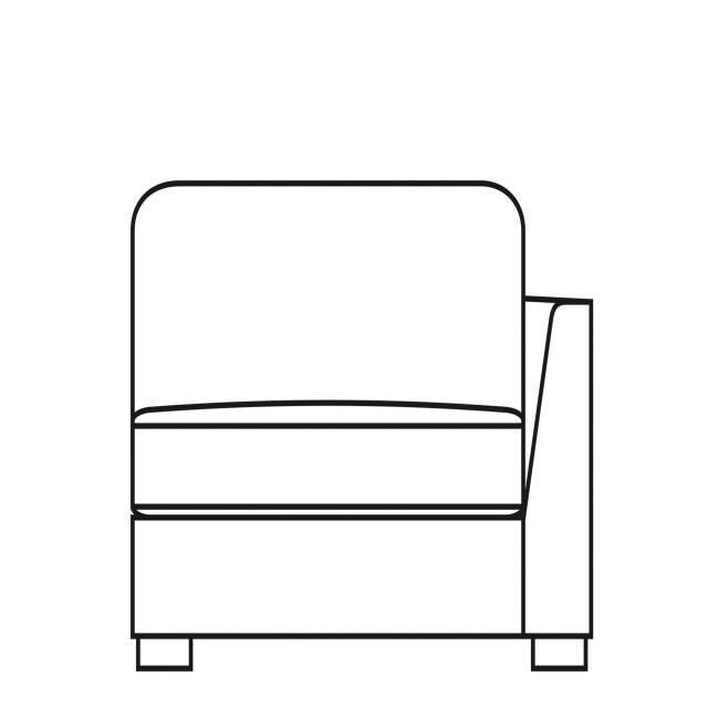 Extra Large Chair RHF Unit In Fabric - Sasha