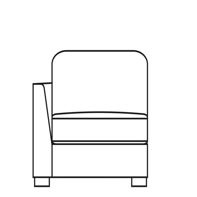 Large Chair LHF Unit In Fabric - Sasha