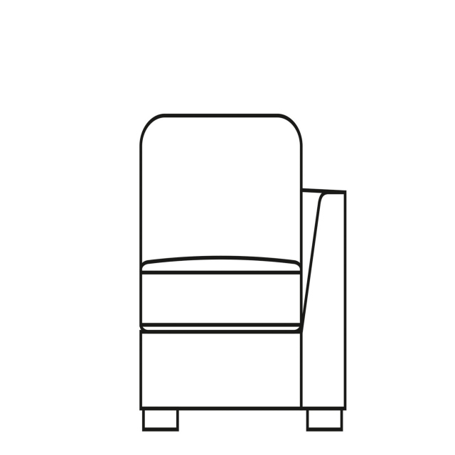 Small Chair RHF Unit In Fabric - Sasha