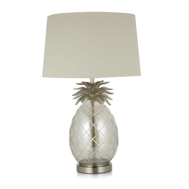 Pineapple Table Lamp Cut Glass/Antique Nickel - Laura Ashley