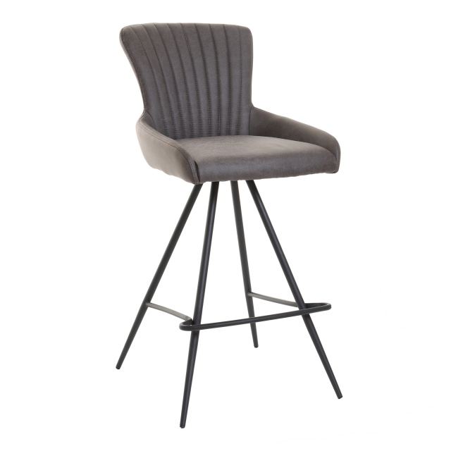 Leon - Counter Swivel Stool In Antique Brown Fabric