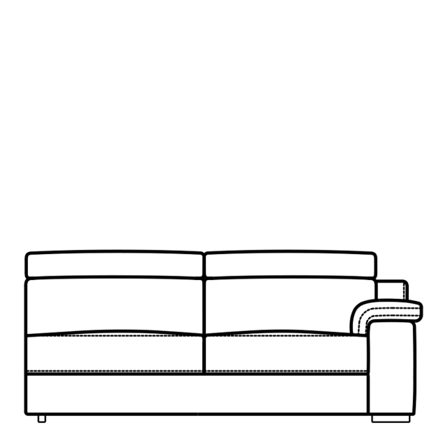 3 Seat Sofa 1 Arm RHF In Leather - Selvino