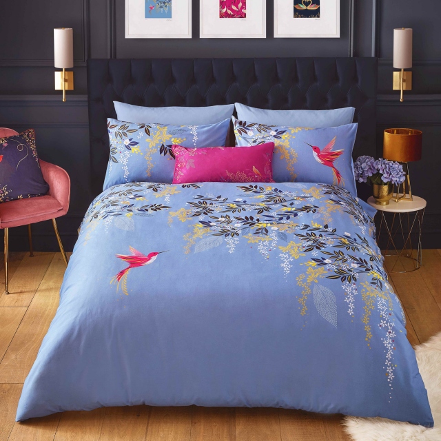 Sara Miller Hummingbird Blue Bedding Collection