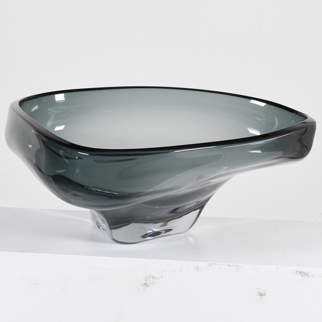 Smoked Glass Triangle Bowl - Fluid