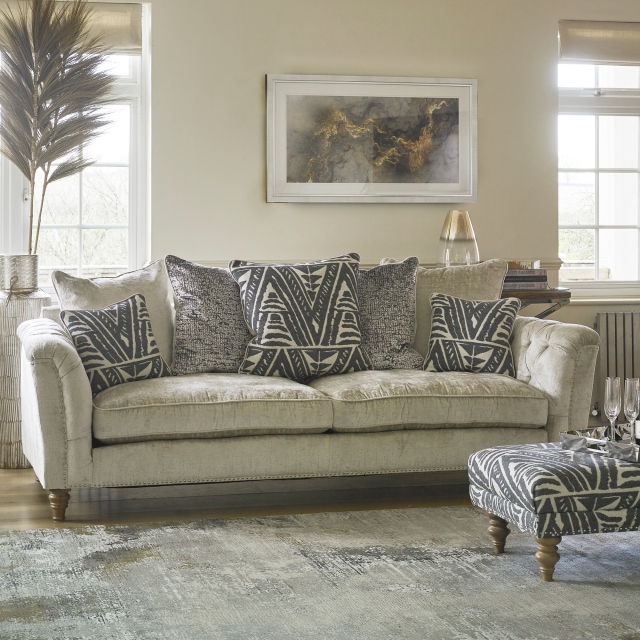 Grand Split Pillow Back Sofa In Fabric - Safari