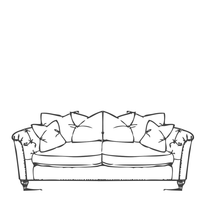 Medium Pillow Back Sofa In Fabric - Safari