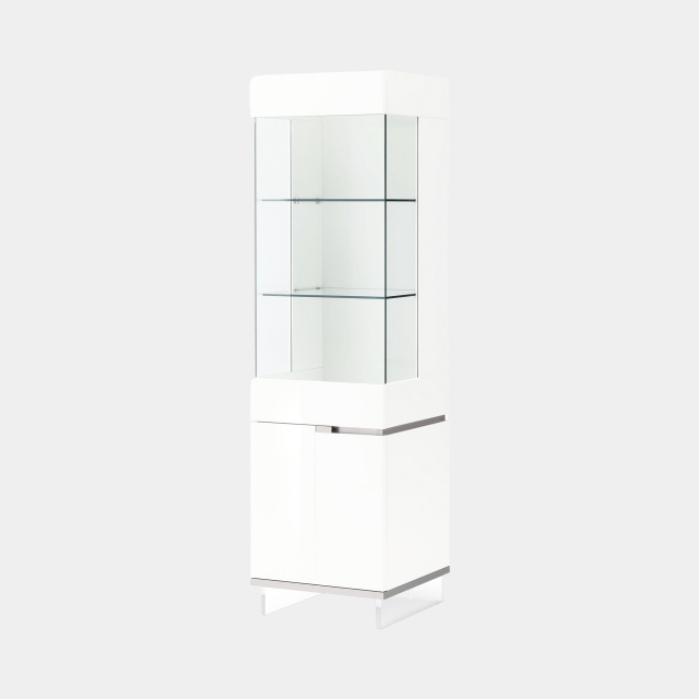 Polar - 1 Door Left Curio Cabinet In White High Gloss
