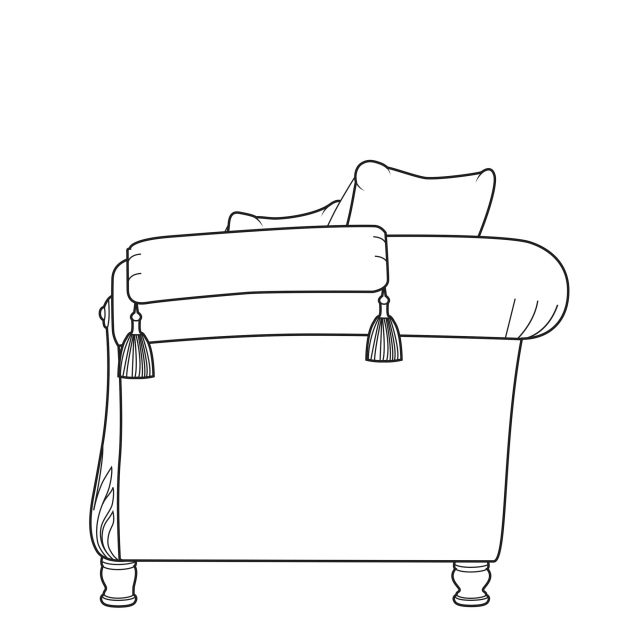 3.5 Seat Pillow Back Sofa In Fabric - Santa Barbara