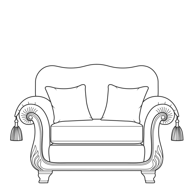 1.5 Seat Standard Back Sofa In Fabric - Santa Barbara