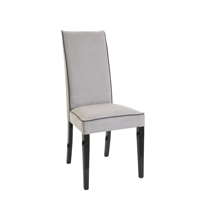Hyatt Faux Leather Dining Chair In, Grey Faux Leather High Back Dining Chairs