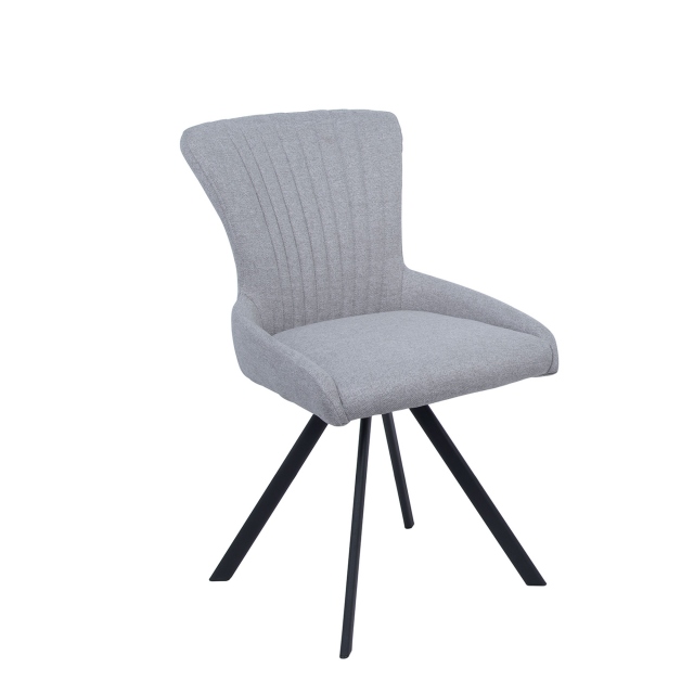 Conrad - Fabric Swivel Side Chair In Light Grey