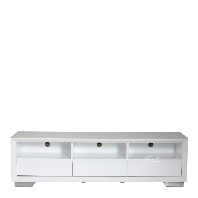 Athena - TV Stand Grey Matt Finish With Grey Frosted Glass Top