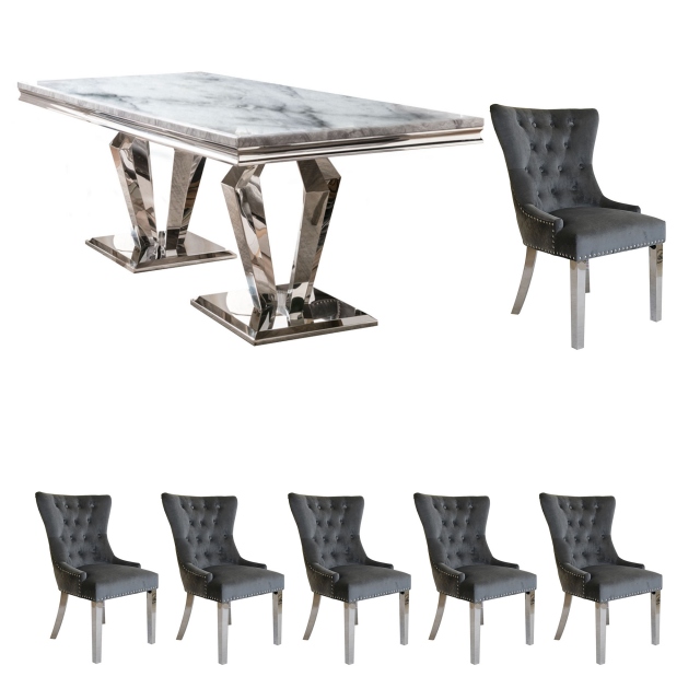 Missano - 200cm Dining Table With 6 Spartan Grey Chairs