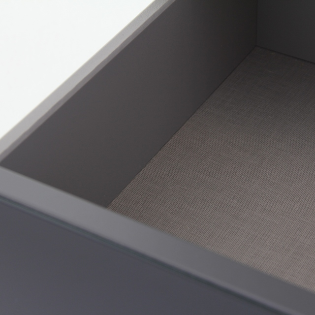 40cm 2 Drawer Bedside Table In A037G Graphite/Basalt Glass - Strada