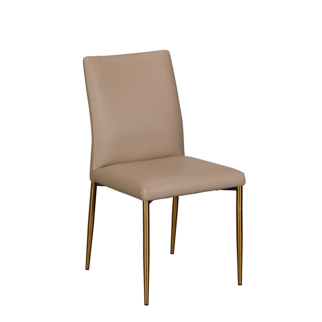 Faux Leather Dining Chair In Taupe, Taupe Faux Leather Dining Chairs