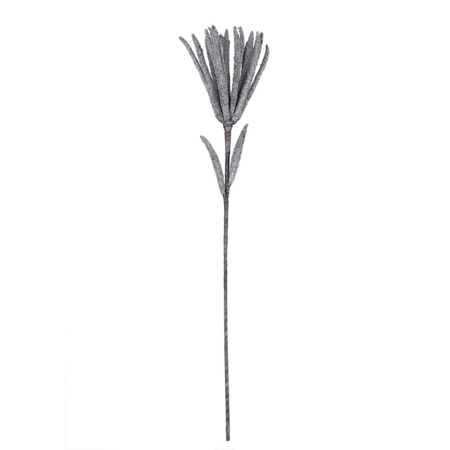 Spiky Faux Stem Grey/Gliter 80cm