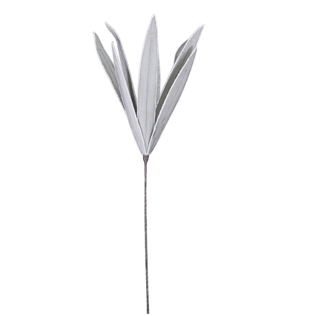 Gladiola Faux Leaves Grey/Glitter 110cm