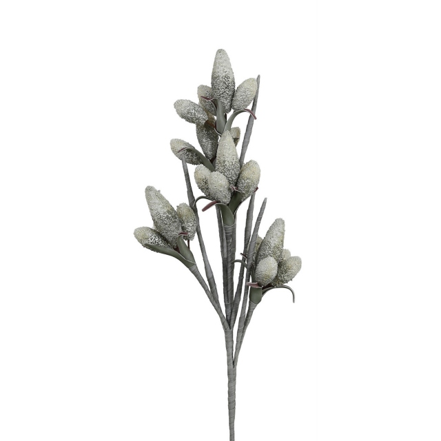 Grey Foam Single Stem Bud Branch Flower