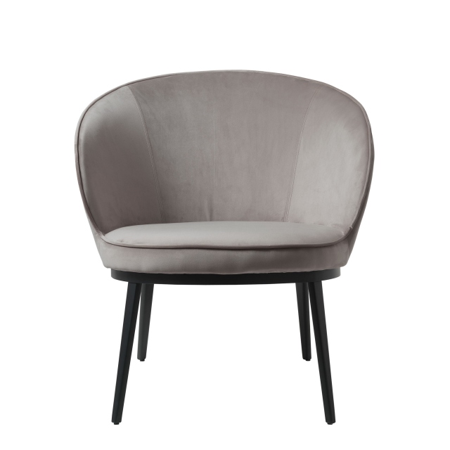 Lounge Chair In Grey Velvet - Brampton 