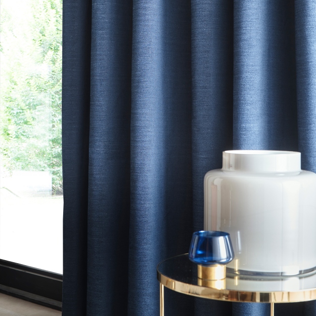 Arezzo Midnight Pair of Blackout Lined Eyelet Curtains