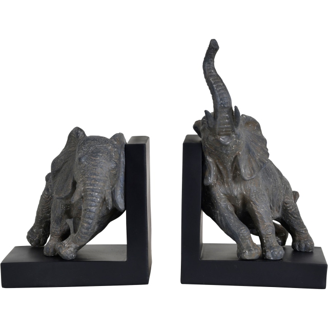 Grey Elephant Bookends