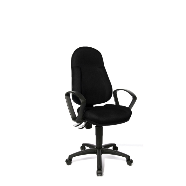 Swivel Armchair With Moulded Seat and Back In BC0 Black - Malaga