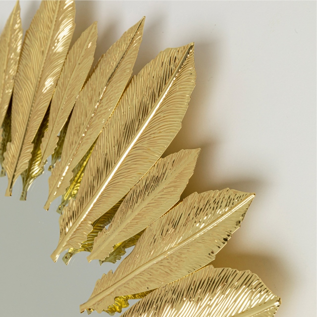 Feather Wall Mirror Gold