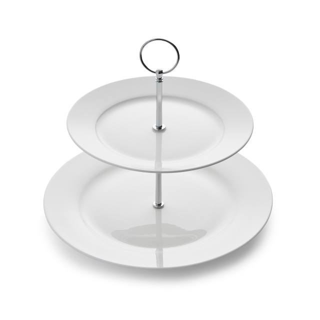 White 2 Tier Cake Stand - Serendipity