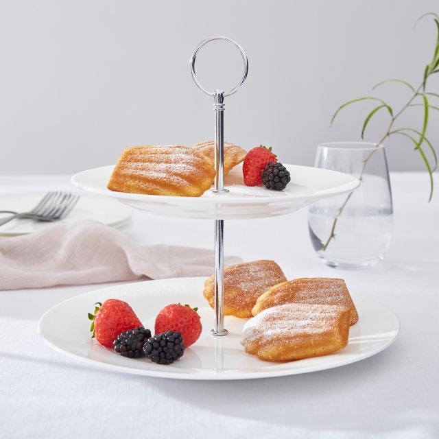 Serendipity White 2-Tier Cake Stand