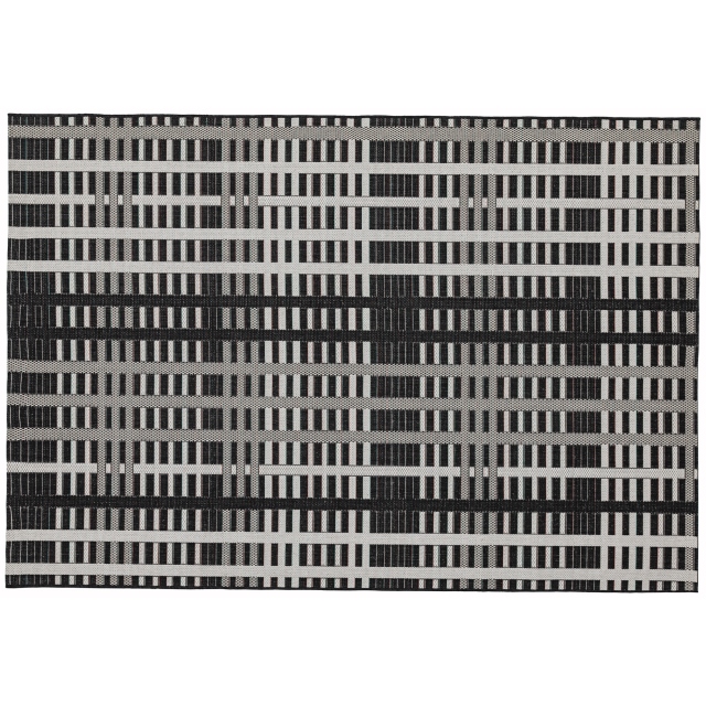 Patio Rug PAT22 Black Grid