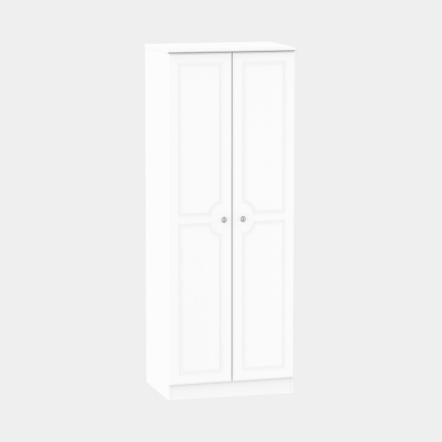 Tall Plain 2 Door Robe In White - Ashford