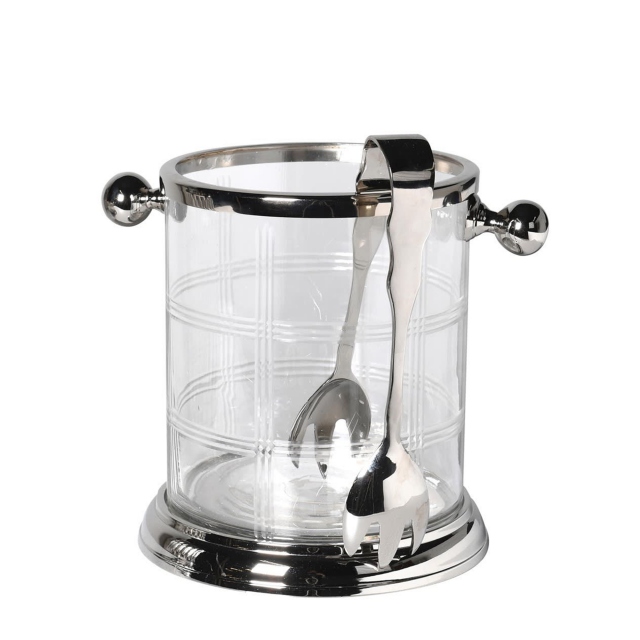 Etched Glass Ice Bucket