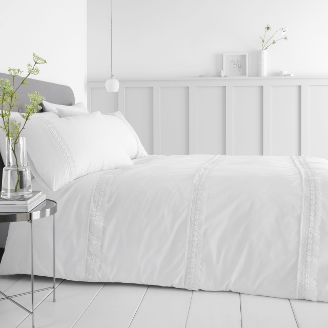 Catherine Lansfield Delicate Lace White Bedding Collection