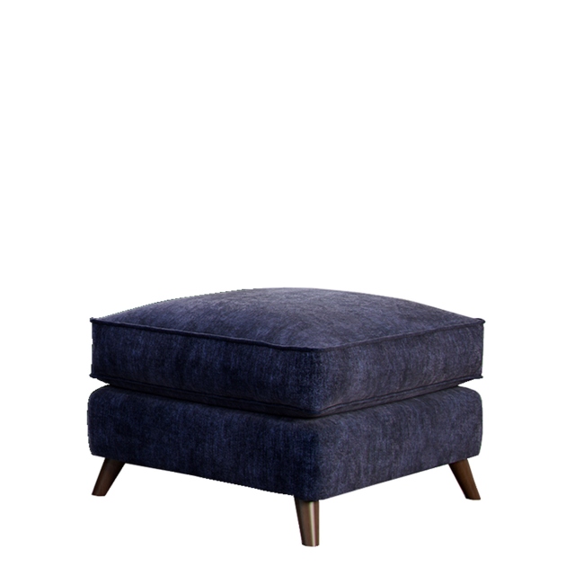 Footstool In Fabric - Azure