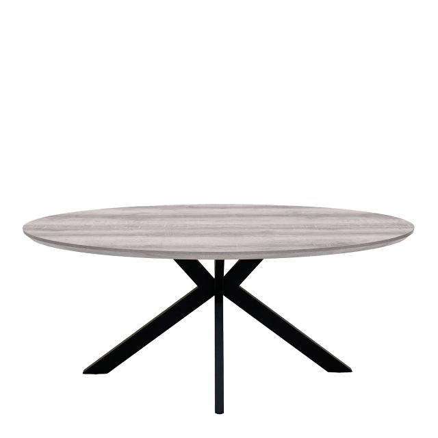 Rochester - 180cm Oval Smart Top Dining Table In Grey Finish