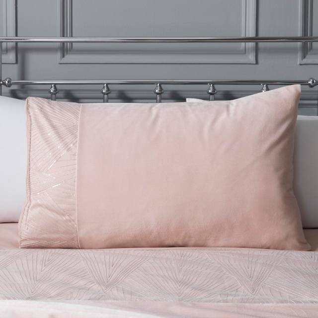 By Caprice Lucille Velvet Sequin Trim Blush Bedding Collection