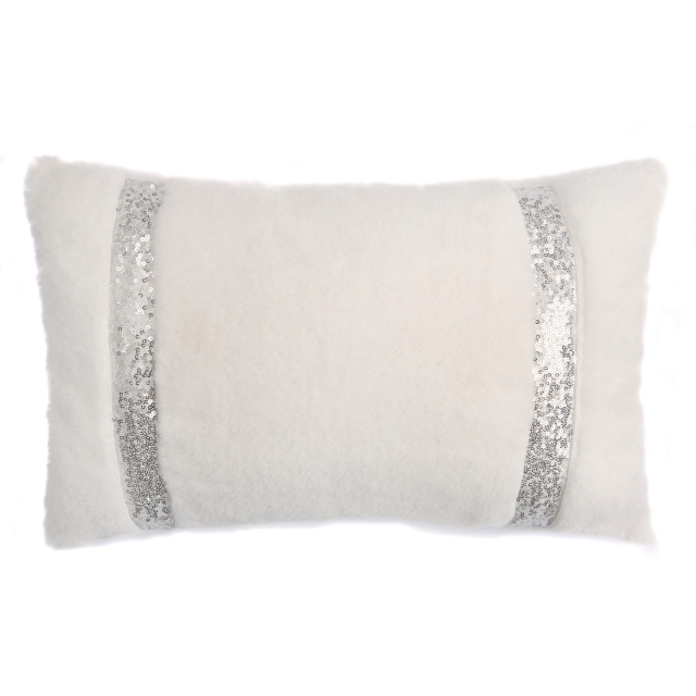 By Caprice Ingrid Faux Fur Ivory Bolster Cushion