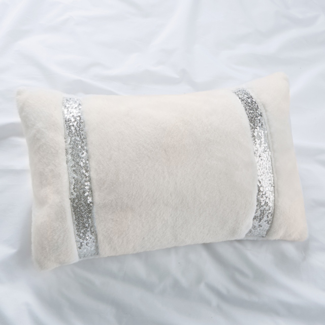 By Caprice Ingrid Faux Fur Ivory Bolster Cushion