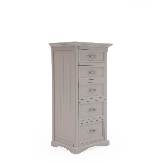 Tall Chest In Soft Grey Painted Finish - Frida