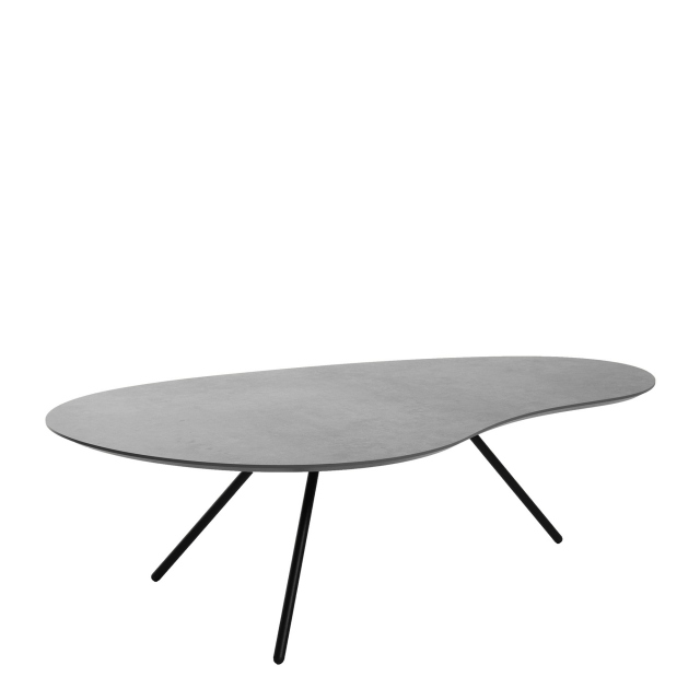 Cirrus - 120cm Coffee Table In Concrete 0026GA Black Frame