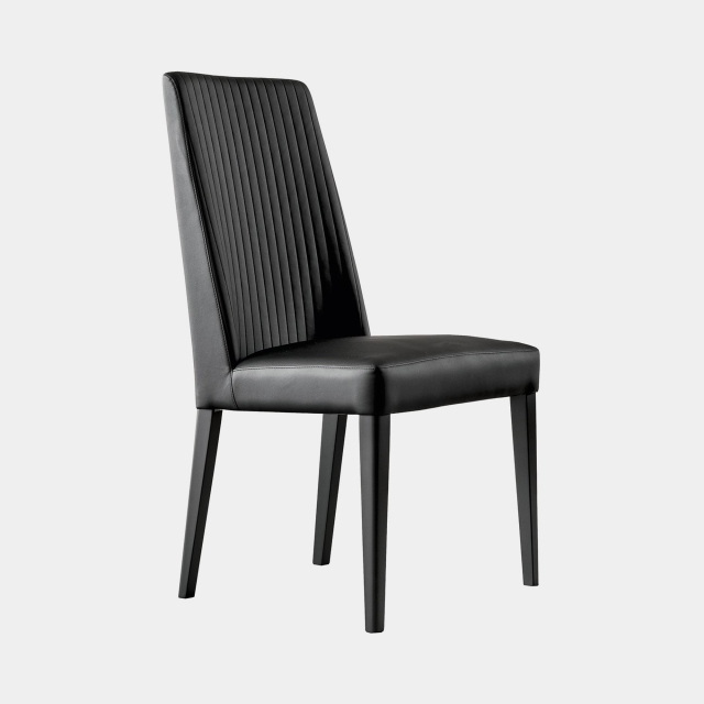 Leather Dining Chair In Black Ecoleather - Savona