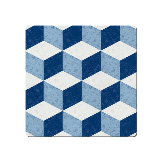 Denby Geometric Square Placemats Blue Set Of 6