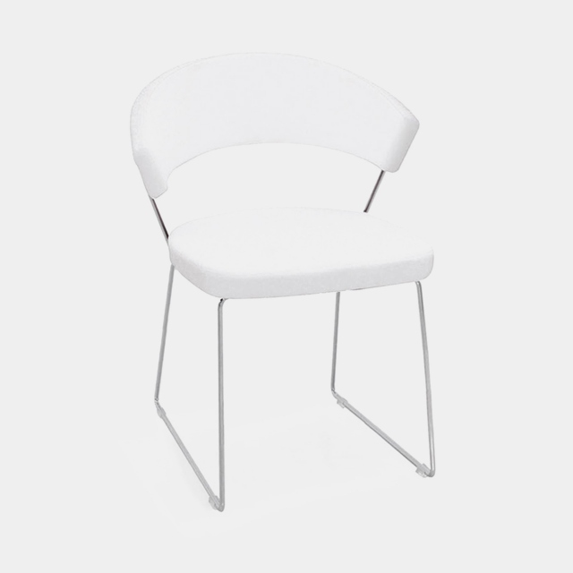 Dining Chair In S92 Skuba Optic White & P77 Chrome Leg - Connubia Calligaris New York