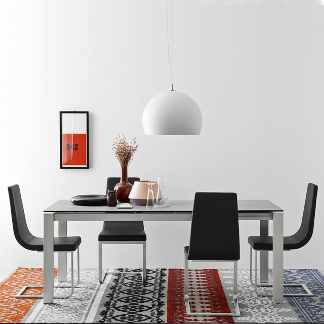 Extending Dining Table In Lead Grey Ceramic - Connubia Calligaris Baron